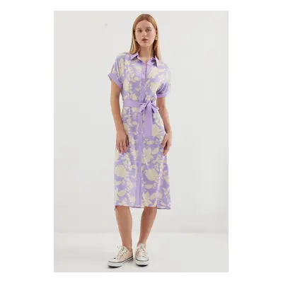 Bigdart Patterned Shirt Dress - Lilac