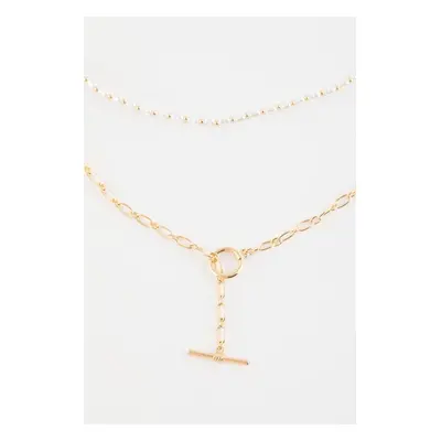 DEFACTO Women's 2-Piece Gold Necklace