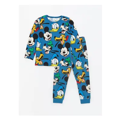 LC Waikiki Crew Neck Mickey Mouse Printed Baby Boy T-Shirt and Tracksuit Bottom 2-Piece Set