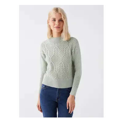 LC Waikiki Half Turtleneck Openwork Long Sleeve Women's Knitwear Sweater