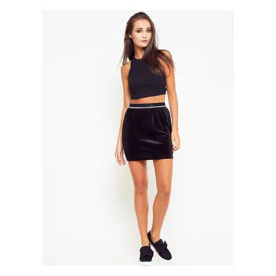 Black velour skirt