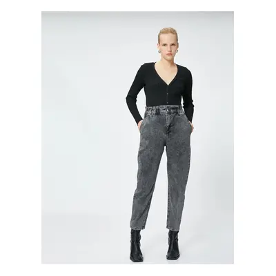 Koton Elastic Waist Jeans High Waist - Baggy Jeans