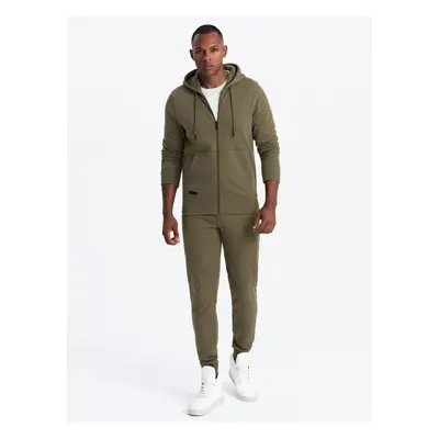 Ombre BASIC men's cotton tracksuit set unbuttoned sweatshirt + joggers