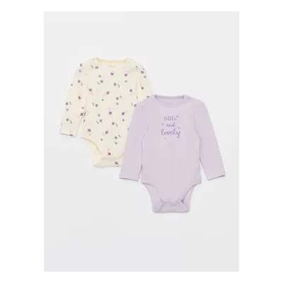 LC Waikiki Crew Neck Printed Baby Girl Snap Bodysuit Pack