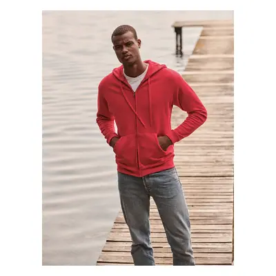 Red Zippered Hoodie Classic Fruit of the Loom