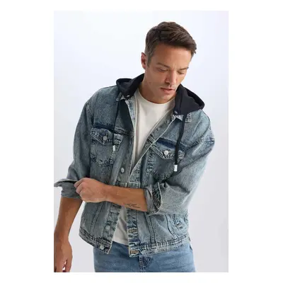 DEFACTO Oversize Wide Fit Hooded Buttoned Jean Jacket