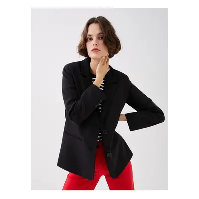 LC Waikiki Front Button Closure Plain Long Sleeve Women's Blazer Jacket