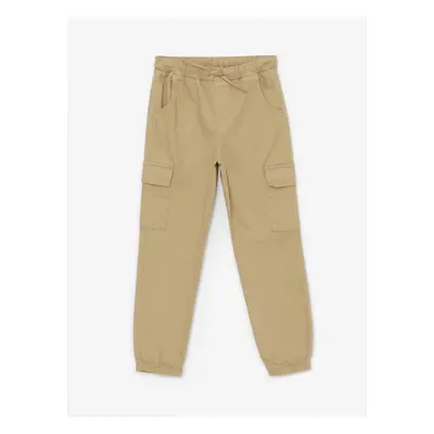 LC Waikiki Lcw Eco Beige Elastic Waist Girls Cargo Jogger Pants