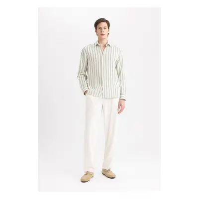 DEFACTO Viscose Trousers Regular Fit Straight Leg Pocket