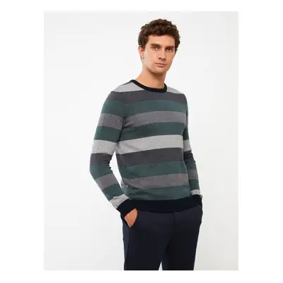 LC Waikiki Crew Neck Long Sleeve Striped Men's Knitwear Sweater