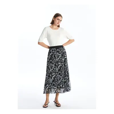 LC Waikiki Lcwk Elastic Waist Patterned Pleated Women's Skirt