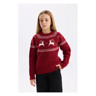 DEFACTO Girl Regular Fit Crew Neck Knitwear Sweater