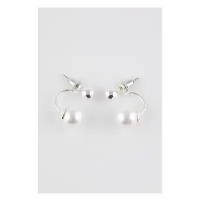 DEFACTO Women&#39;s Pearl Detailed Silver Earrings