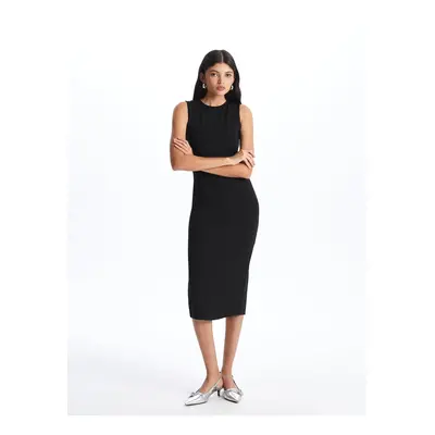 LC Waikiki Women's Crew Neck Straight Bodycon Dress