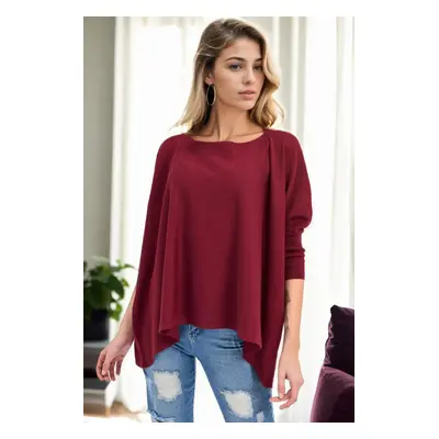 81734 Dewberry Knitwear Womens Poncho-BORDEAUX