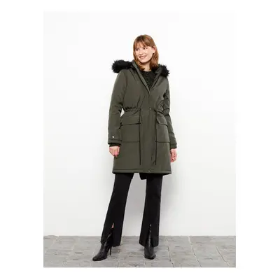 LC Waikiki Women's Hooded Plain Parka