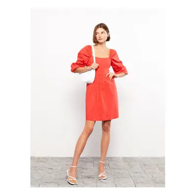 LC Waikiki Square Collar Straight Long Sleeve Women's Dress