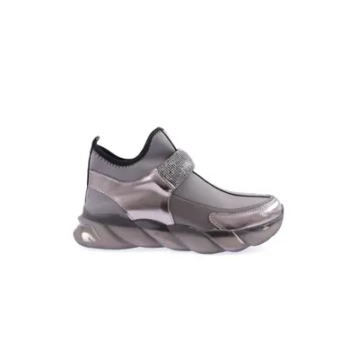 DGN Women's 104-23y Sneakers with Stretch Detail Silver Stone Band Sneakers.