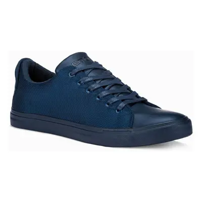 Ombre BASIC men's shoes sneakers in combined materials - navy blue