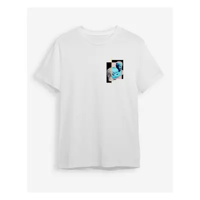 Trendyol White Sculpture Printed Regular Cut T-shirt