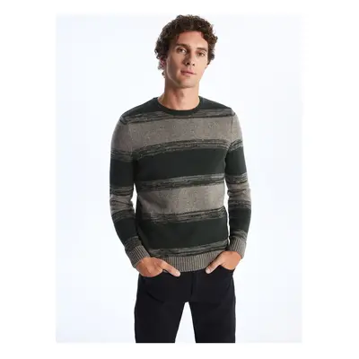 LC Waikiki Crew Neck Long Sleeve Color Block Men's Knitwear Sweater