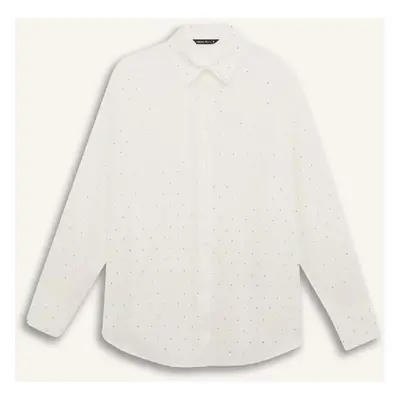 DEFACTO Christmas Themed Oversize Wide Pattern Poplin Long Sleeve Shirt