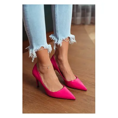 NİŞANTAŞI SHOES Brenda Fuchsia Matte Pointed Toe Women's Stilettos