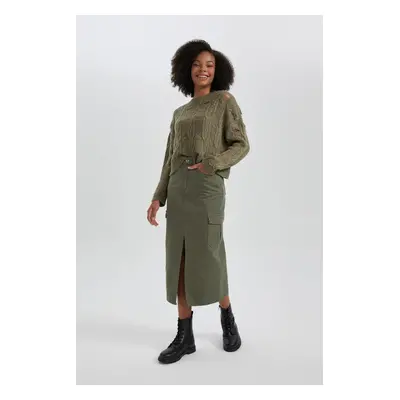 DEFACTO Cargo Fit Gabardine Maxi Skirt