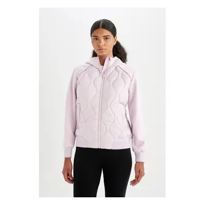 DEFACTO Fit Jacket Windproof Hooded Quilted Zippered Double Pocket