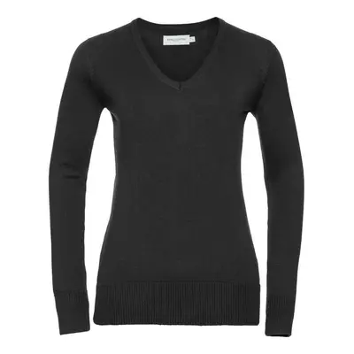 Women's knitted pullover with neckline V R710F 50/50 50% Cotton 50% acrylic CottonBlend TM weave