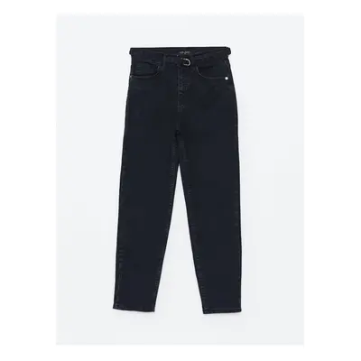 LC Waikiki Belted Waist Mom Fit Women's Jean Trousers