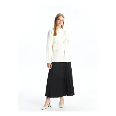 LC Waikiki Lcwk Women's Elastic Waist Plain Pleated Skirt