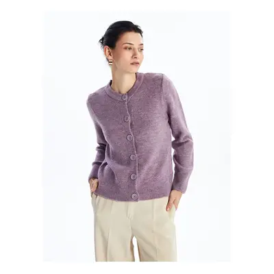 LC Waikiki Crew Neck Plain Long Sleeve Women's Knitwear Cardigan