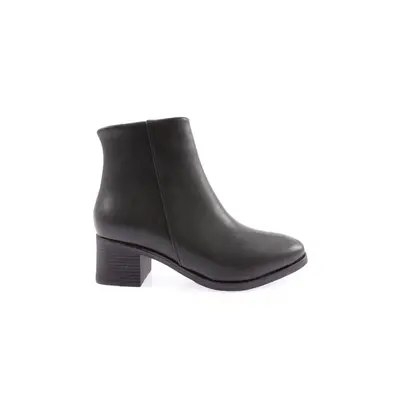 DGN 55-22k Women's Zippered Heeled Boots Black Skin