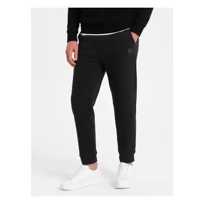 Ombre Men's sweatpants with stitching on the legs - black