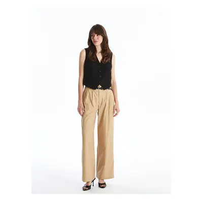 LC Waikiki Comfortable Fit Women's Trousers with Waist Belt