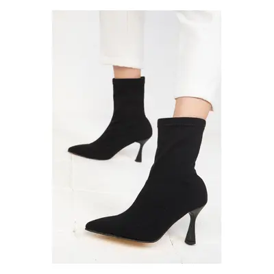 Soho Black Matte Satin Women's Boots & Bootie