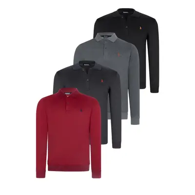 QUADRUPLE SET V4007 DEWBERRY MEN'S SWEATSHIRT-BLACK-NAVY-ANTHRACITE-BURGUNDY