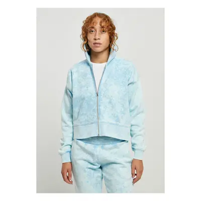 Dámský krátký oversized ručník na zip s kapucí balticblue