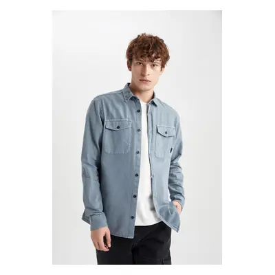 DEFACTO Regular Fit Cotton Long Sleeve Shirt Jacket