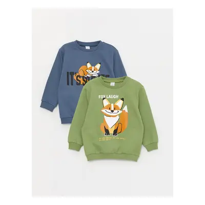 LC Waikiki Lw - Crew Neck Long Sleeve Printed Baby Boy Sweatshirt 2-Pack