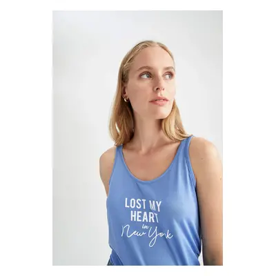 DEFACTO Regular Fit Strappy Slogan Print Vest