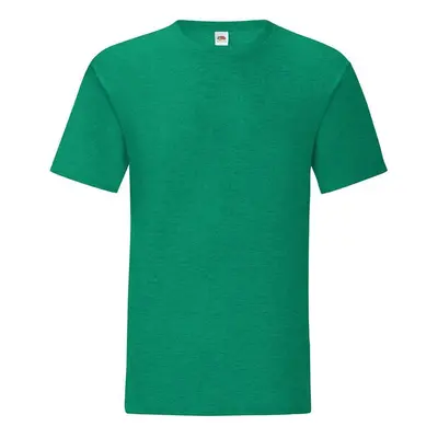 Green men's t-shirt in combed cotton Iconic with Fruit of the Loom sleeve