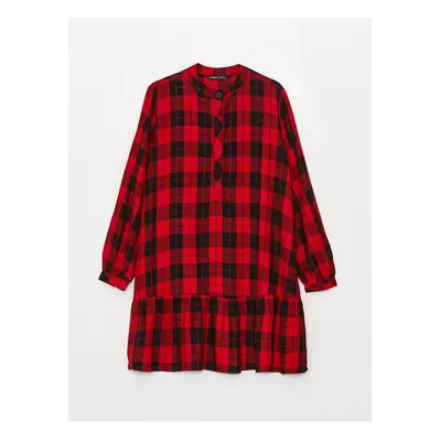 LC Waikiki Women's Judge Collar Plaid Long Sleeve Tunic