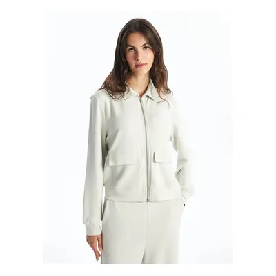 LC Waikiki LCW Vision Polo Collar Plain Long Sleeve Women's Jacket