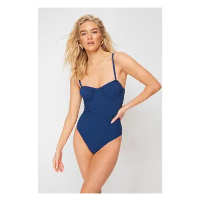 Trendyol Navy Blue Balcony Regular Swimsuit