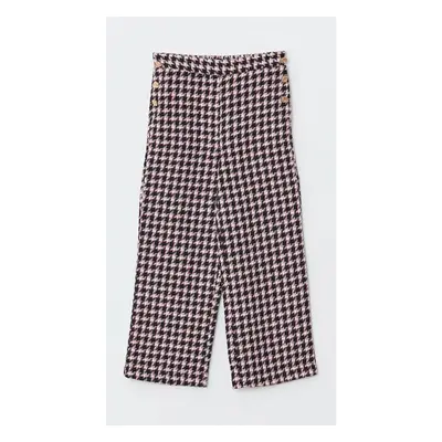 LC Waikiki LCW Kids Elastic Waist Houndstooth Patterned Girls' Trousers