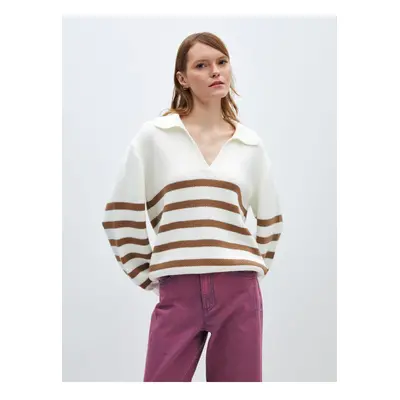 LC Waikiki Polo Neck Striped Long Sleeve Women's Knitwear Sweater