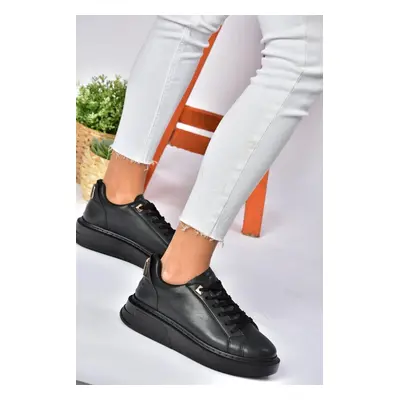 Fox Shoes P848231609 Black Thick Soled Women's Sports Shoes Sneakers