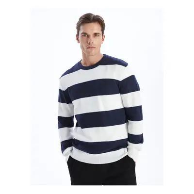 LC Waikiki Crew Neck Long Sleeve Striped Men's Knitwear Sweater